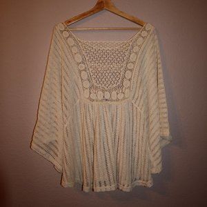 Sheer Crochet Bathing Suit Cover-up